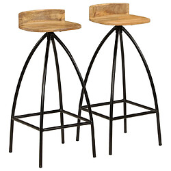 vidaXL Chaises de bar lot de 2 bois de manguier solide 