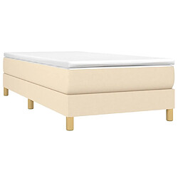 Avis Maison Chic Lit Adulte - Lit simple Lit à sommier tapissier avec matelas moelleux - Meuble de Chambre - Crème 100x200 cm Tissu -MN10321