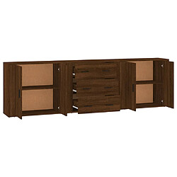 Acheter vidaXL Buffets 3 pcs Chêne marron Bois d'ingénierie