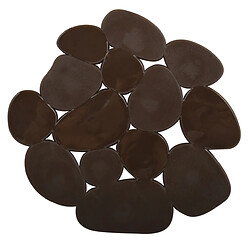 MSV Lot de 4 Tapis antiderapants de douche ou baignoire PVC GALETS 12x13cm Chocolat