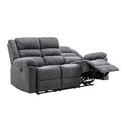 Acheter Vente-Unique Canapé 3 places relax électrique en tissu gris BUROLO