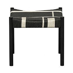 Mes Tabouret 47x40x44 cm avec assise en corde tréssée noir et blanc