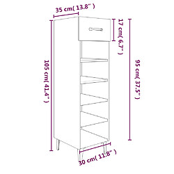 vidaXL Armoire à chaussures Noir 30x35x105 cm Bois d'ingénierie pas cher