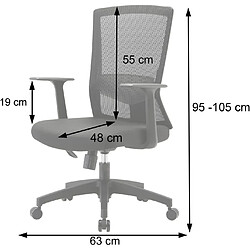 Avis Decoshop26 Chaise de bureau dossier ergonomique inclinable hauteur réglable maille gris BUR04103