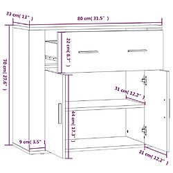 vidaXL Buffet haut Chêne fumé Bois d'ingénierie pas cher