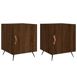 Maison Chic Tables de chevet 2pcs - Table basse Table de nuit - chêne marron 40x40x50cm bois d'ingénierie -MN12084