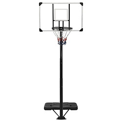 vidaXL Support de basket-ball Transparent 256-361 cm Polycarbonate