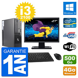 PC Fujitsu E500 DT Ecran 27" Intel i3-2100 RAM 4Go Disque 500Go Windows 10 Wifi - Occasion