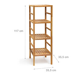 Helloshop26 Étagère de salle de bain 117 cm bois de noyer 4 niveaux étagères 3213057/2