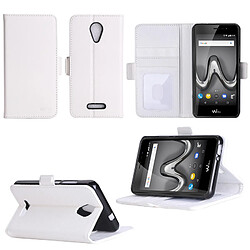 Wiko Tommy 2 : Housse Portefeuille luxe blanche Style Cuir avec stand - Etui blanc coque de protection Wiko Tommy 2 smartphone 2017 /2018 5.5 pouces Dual SIM avec porte cartes - Accessoires pochette XEPTIO : Exceptional case ! 