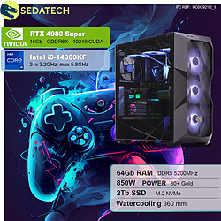 Sedatech PC Gamer Pro • Intel i9-14900KF • RTX4080 Super • 64Go DDR5 • 2To SSD M.2 • sans OS