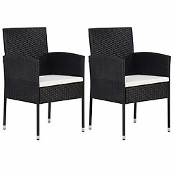 Salle à manger de jardin 3 pcs,Table et chaise à dîner Noir -MN34326