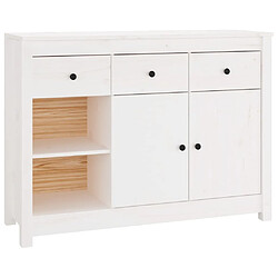 Maison Chic Buffet,Meuble de Rangement,commode pour salon,Cuisine Blanc 100x35x74 cm Bois massif de pin -MN26260