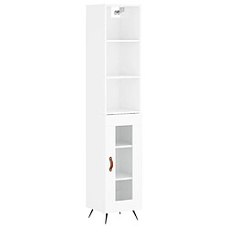 Maison Chic Buffet,Meuble de Rangement,commode pour salon,Cuisine Blanc brillant 34,5x34x180 cm Bois d'ingénierie -MN56673