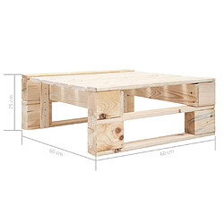 vidaXL Repose-pied palette de jardin bois pas cher