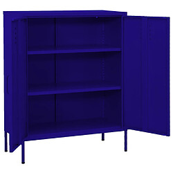 vidaXL Armoire de rangement Bleu marine 80x35x101,5 cm Acier