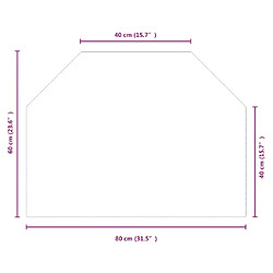 vidaXL Plaque de verre pour cheminée hexagonale 80x60 cm pas cher