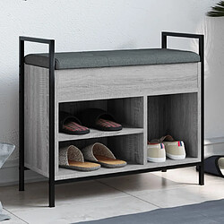 Maison Chic Banc à chaussures | Meuble de rangement à chaussures Meuble d'Entrée sonoma gris 65,5x32x57,5 cm bois d'ingénierie -MN78664