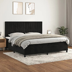 Maison Chic Lit Adulte - Lit simple Lit à sommier tapissier et matelas moelleux - Meuble de Chambre - Noir 200x200 cm Velours -MN46371