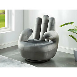 Acheter Vente-Unique Fauteuil main pivotant CATCHY en velours - Anthracite