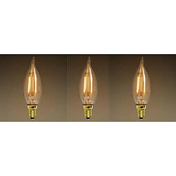 Desineo Lot de 3 ampoules vintage à LED E14 style bulb edison C35