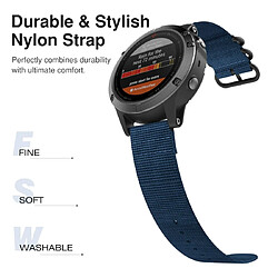 Avis Wewoo Bracelet pour montre connectée Garmin Fenix 5 en nylon à trois anneaux Mazarine