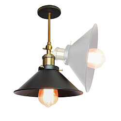 Stoex 2pcs Plafonnier Industriel Métal 26cm Design Parapluie Chapeau Suspension Luminaire Noir , Lampe Applique Murale Eclairage E27 pour Cuisine Salle à manger Salon Chambre Noir 