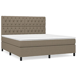 vidaXL Sommier à lattes de lit avec matelas Taupe 160x200 cm Tissu