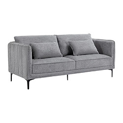 Avis Vente-Unique Canapé 3 places en tissu gris TORMELDA