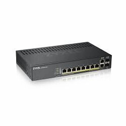 Zyxel GS1920-8HPV2 Géré Gigabit Ethernet [10/100/1000] Noir Connexion Ethernet, supportant l'alimentation via ce port [PoE] (10 PORT SMART MGD GB SWITCH - 10 Port Smart Managed Gigabit Switch 8x PoE+ RJ45, 2x Combo, 130 Watt PoE+, Hybrid Mode [Webm 