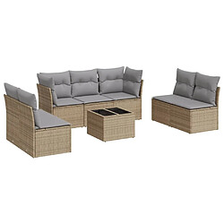 Maison Chic Salon de jardin avec coussins 8 pcs | Ensemble de Table et chaises | Mobilier d'Extérieur beige résine tressée -GKD73034