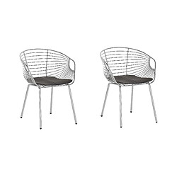 Beliani Chaise de salle à manger HOBACK Set de 2 Métal Argenté