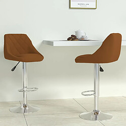 vidaXL Tabourets de bar lot de 2 marron velours 