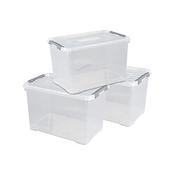 Keter CURVER | Lot de 3 handy box - 65L, TRANSPARENT 