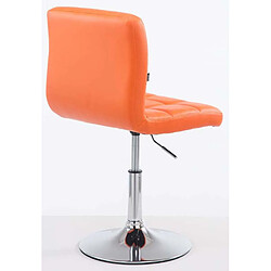 Acheter Decoshop26 Lot de 2 chaises de salle à manger style moderne et design en synthétique orange hauteur réglable pivotant pieds en métal 10_CDS10090