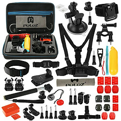 Wewoo Kit d'accessoire pour trépieds + sac de rangement + guidon Mount 53 en 1 Gopro HERO6 / 5/4 Session / 4/3 + / 3/2/1, Xiaomi et autres caméras d'action Accessoires Total Ultimate Combo Kits avec boîtier en EVA sangle de poitrine + ventouse + bras pivotant à