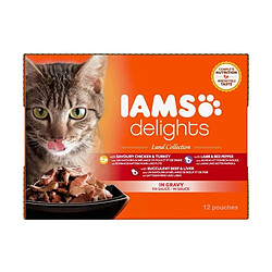 Iams Chat IAMS Delights multibox Saveurs de la Terre en sauce (Land Collection) - Toutes Races - 12x85 g - Pour chat adulte