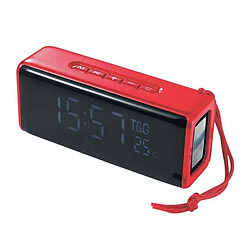 Yonis Enceinte Bluetooth Multifonction Alarme Horloge FM MP3e Enceinte Bluetooth Multifonctions Avec Alarme Horloge Affichage Température FM MP3e Rouge YONIS