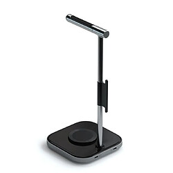 Satechi Stand de Charge Sans Fil pour AirPods Max et iPhone avec Support 20W Noir / Argent