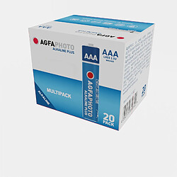 Agfa Photo AgfaPhoto Piles Alcalines PLUS Micro AAA LR03 (1.5V, Lot de 20) - Longue Durée de Vie - Idéales pour Télécommandes, Jouets, Appareils Photo et Plus - Usage Domestique ou Professionnel. - Noir