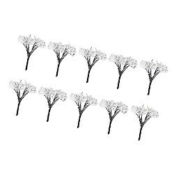 10xModel Railway Miniature Winter White Flower Arbres Modèle Train Arbres 6.5cm