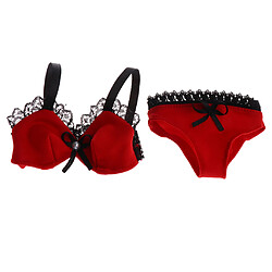 Tendance BJD Vêtements Dentelle Soutien-gorge Ensemble Pour 1/3 SD Poupées Rouge pas cher