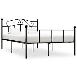 vidaXL Cadre de lit sans matelas noir métal 160x200 cm