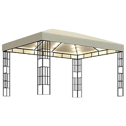 Maison Chic Tonnelle | Pergola avec guirlande lumineuse à LED 3x4 m Crème -GKD50799