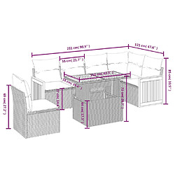 Avis vidaXL Salon de jardin avec coussins 7 pcs beige résine tressée