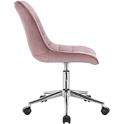 Helloshop26 Fauteuil de bureau tabouret de travail en velours rose 19_0000245