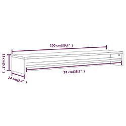 vidaXL Support de moniteur Chêne marron 100x24x13 cm Bois d'ingénierie pas cher