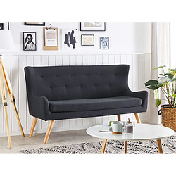 Avis Beliani Canapé banquette 2 places en tissu noir SKIBBY