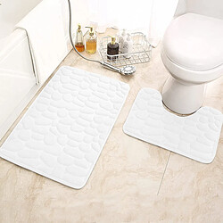 LUUCOZK Tapis de bain antidérapants absorbants à séchage rapide pour salle de bain - blanc-50x80cm 