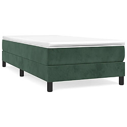 Maison Chic Structures de lit + matelas,Lit à sommier tapissier avec matelas Vert foncé 90x190 cm -MN46771